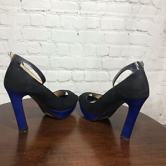 37 TRAFALUC suede open toe ankle strap sandals - Picture 4 of 8